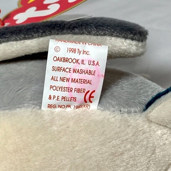 Ty Beanie Baby Original Jake Retired PE Pellets W/Rare Tag Errors Red Stamp #402 - Picture 9 of 10